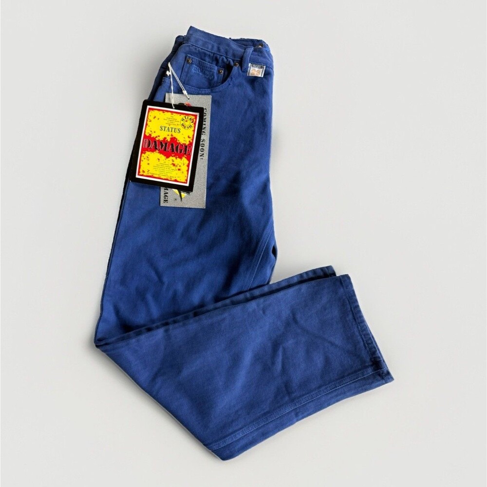 Deadstock Vintage 90s Major Damage Men’s Blue Medium Wash Denim Jeans